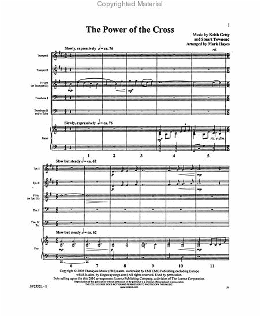 The Power of the Cross Brass Ensemble scores gallery preview page 2