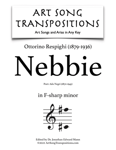 RESPIGHI: Nebbie (transposed to F-sharp minor)