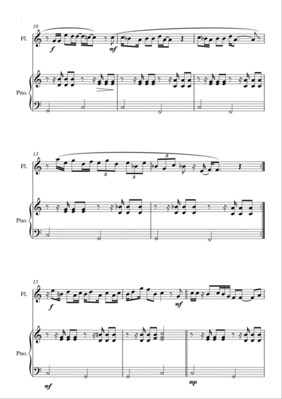 Tango Unchained: Six Recital Pieces for Flute and Piano Flute Solo scores gallery preview page 6