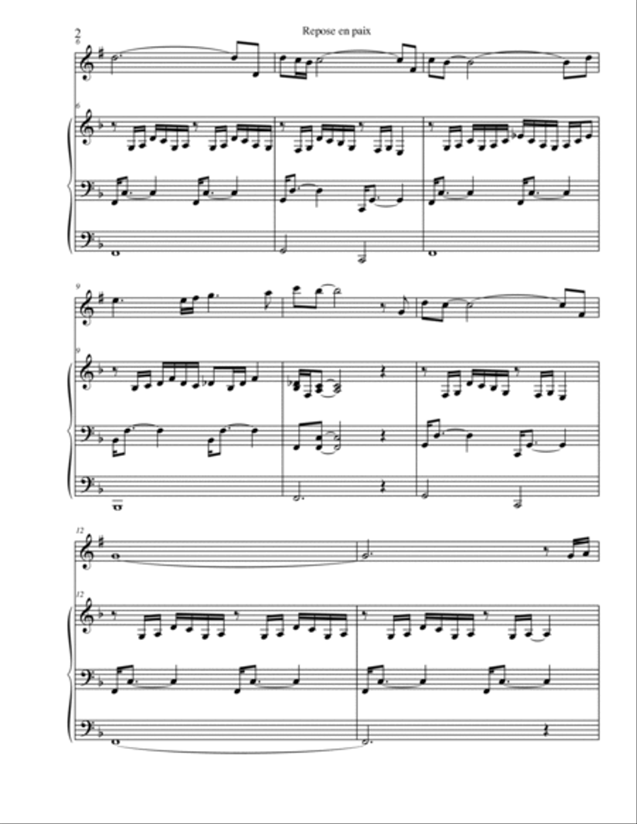 Rest In Peace (For Soprano Saxophone and Organ) Soprano Saxophone scores gallery preview page 2
