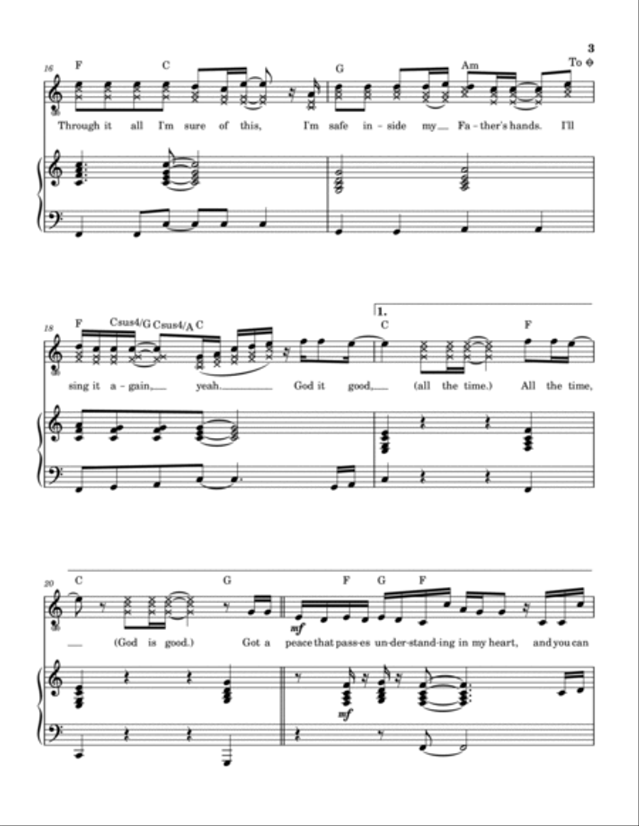 God Is Good (all The Time) Piano, Vocal, Guitar scores gallery preview page 4