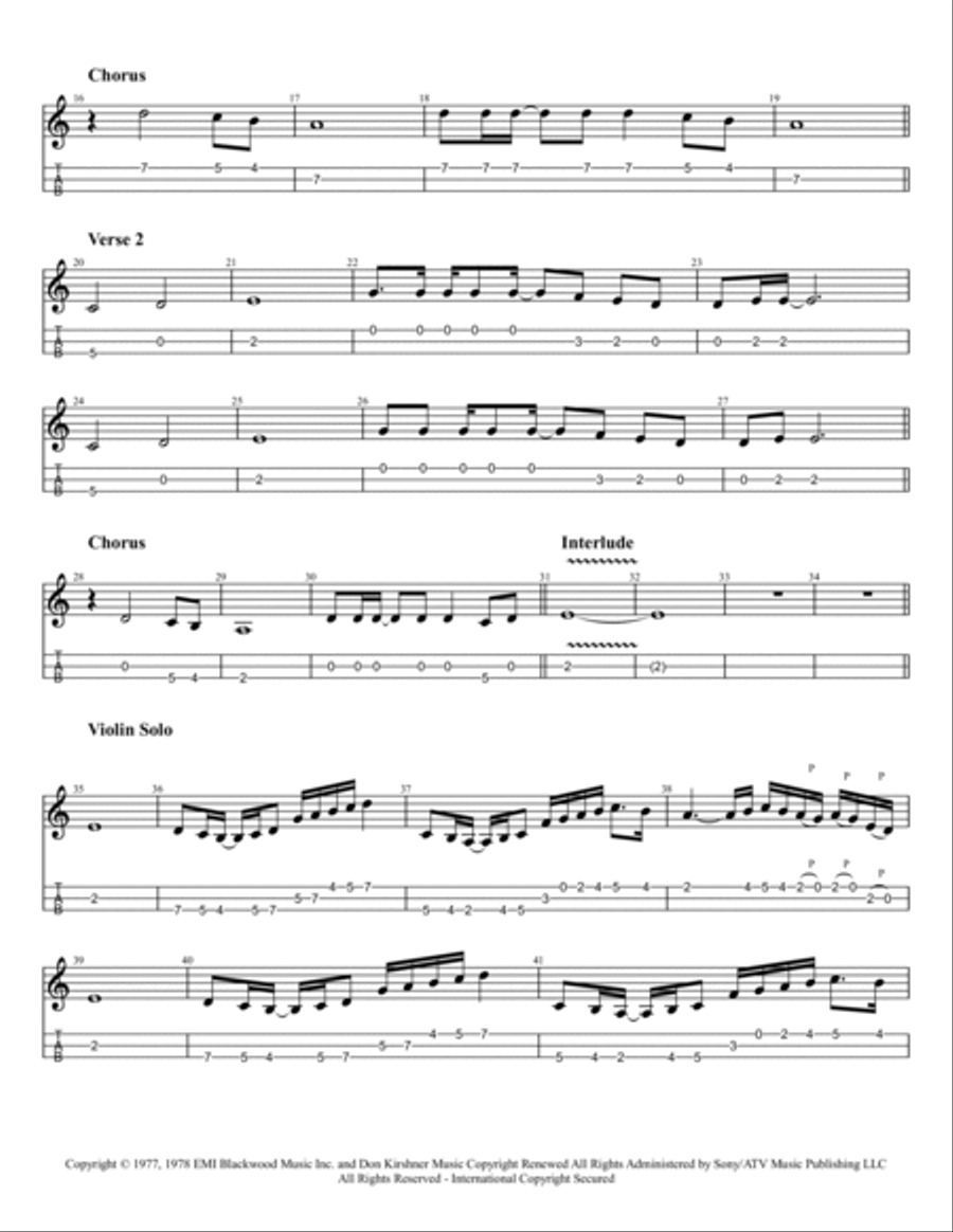 Dust In The Wind Guitar Tablature scores gallery preview page 2