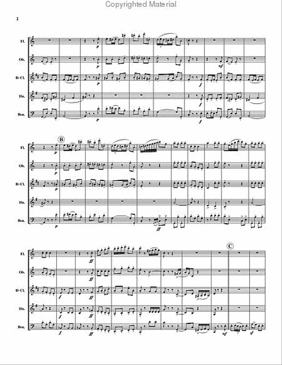 Joyeuse Marche Woodwind Quintet scores gallery preview page 3