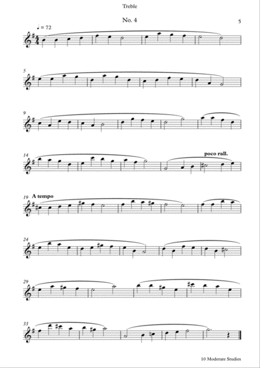 10 Moderate Studies for Treble Recorder Woodwind Duet scores gallery preview page 5