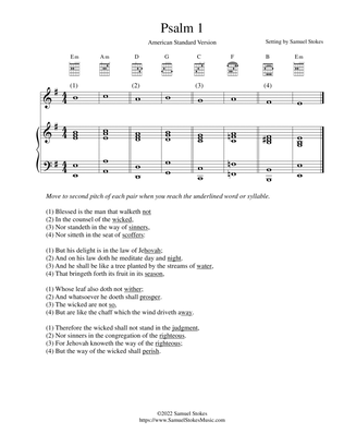 Psalm 1 ASV for cantor and accompaniment instrument