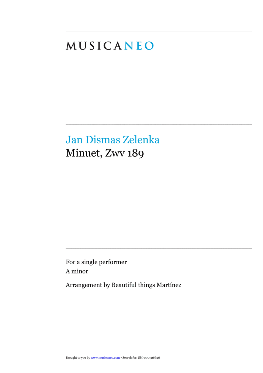 Zwv 189 Minuet-Jan Dismas Zelenka