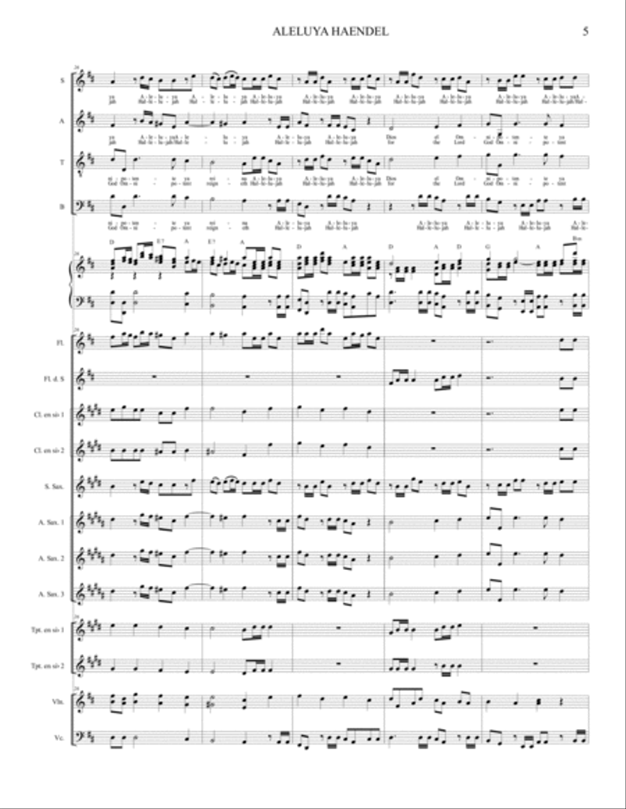 HALLELUJAH/ALELUYA George F Haendel SCORE Chamber Orchestra scores gallery preview page 5