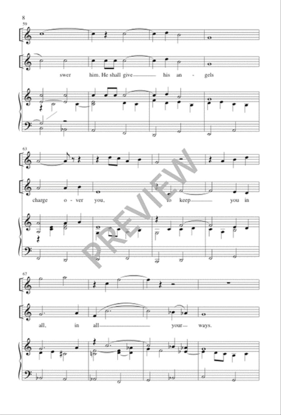 He Shall Give His Angels Charge Over You Unison Choir scores gallery preview page 8