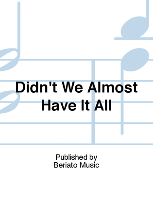 Book cover for Didn't We Almost Have It All