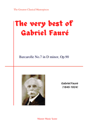 Book cover for Faure-Barcarolle No.7 in D minor, Op.90