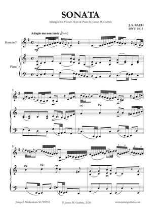 BACH: Sonata BWV 1035 for French Horn & Piano