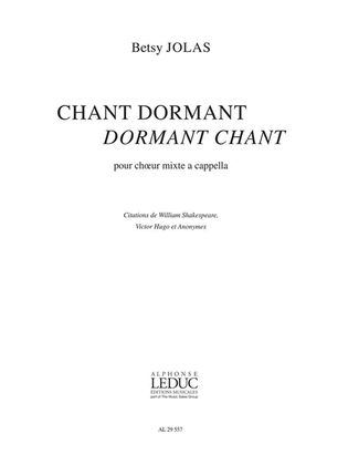 Book cover for Chant Dormant, Dormant Chant (choral-mixed A Cappella)