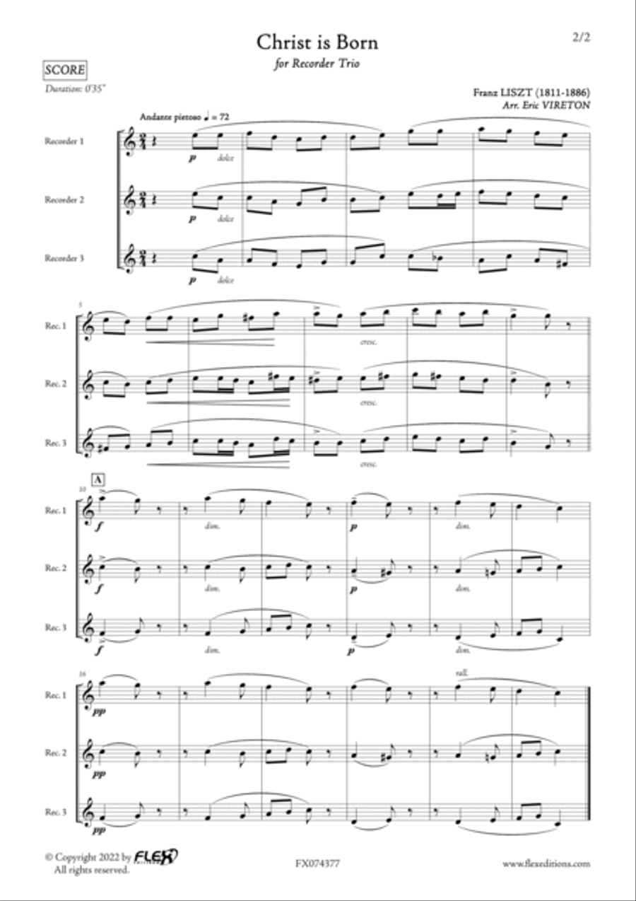Christ is Born S. 32/3 Christ is Born S. 32/3 Recorder scores gallery preview page 2