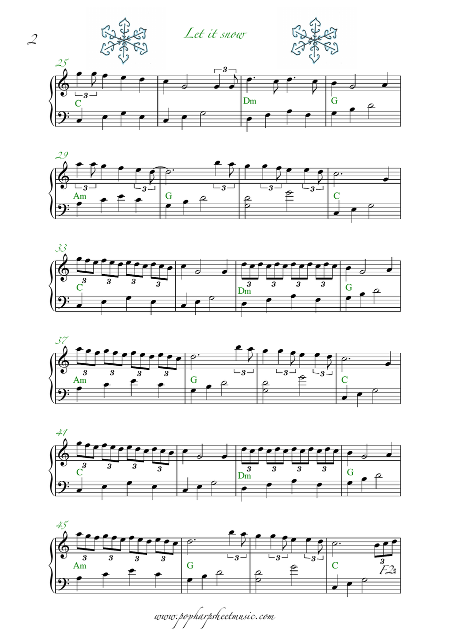 Let It Snow! Let It Snow! Let It Snow! Harp scores gallery preview page 2