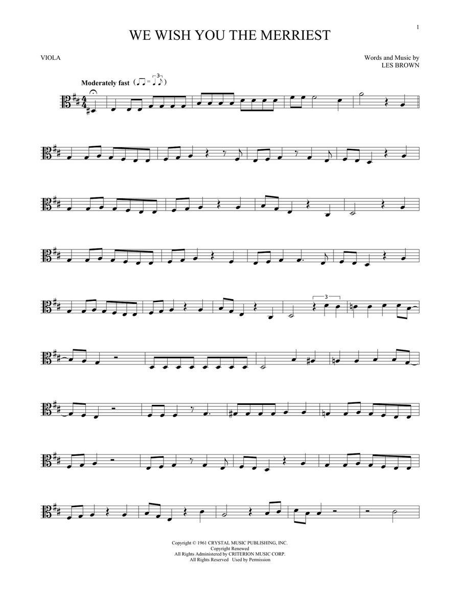 We Wish You The Merriest Viola Solo scores gallery preview page 1