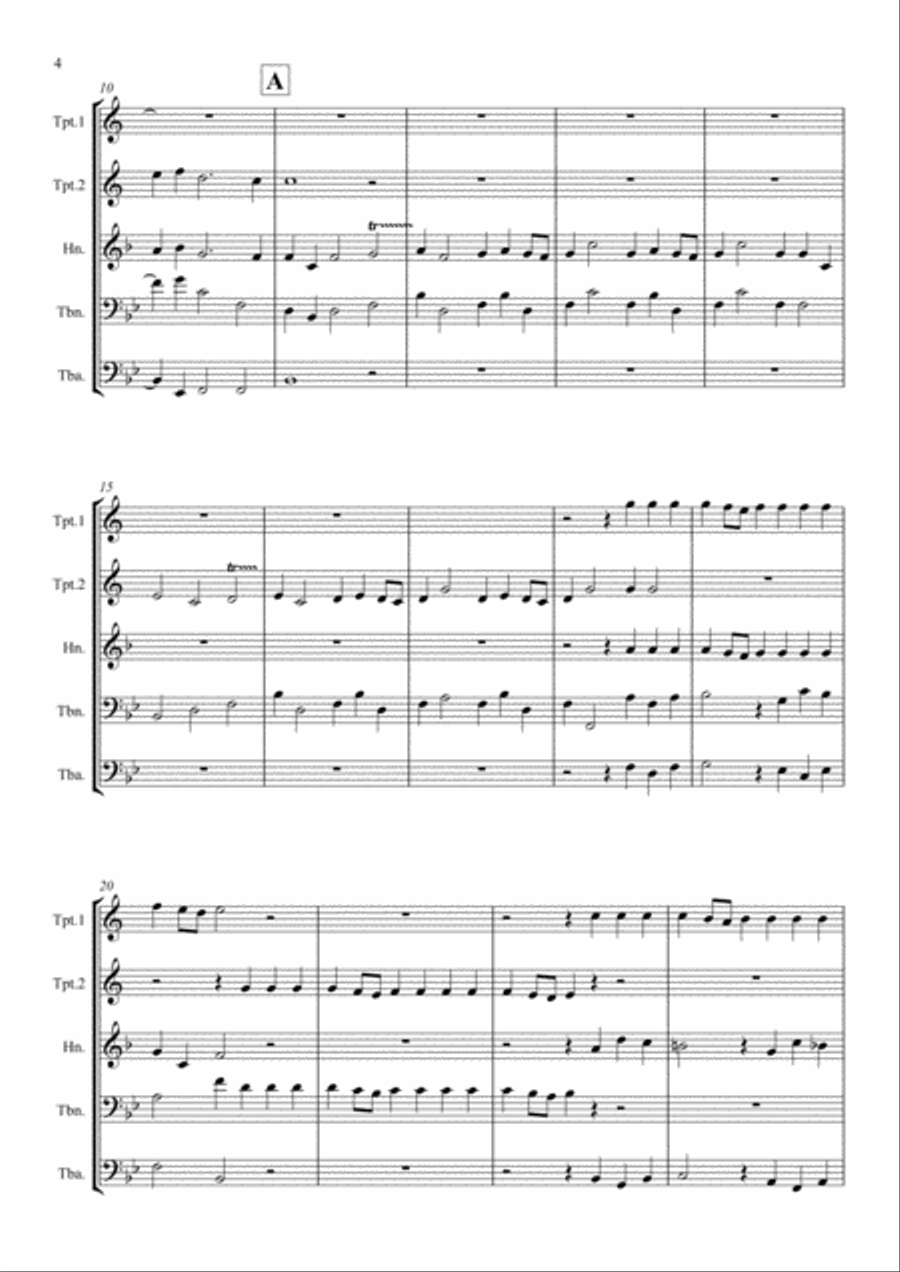 A Selection of Processional and Recessional Wedding Music for Brass Quintet - brass quintet image number null