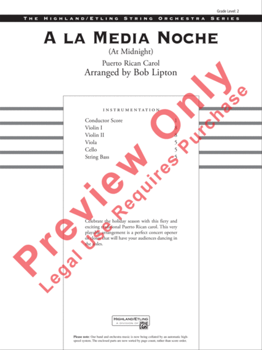 A la Media Noche String Orchestra scores gallery preview page 2