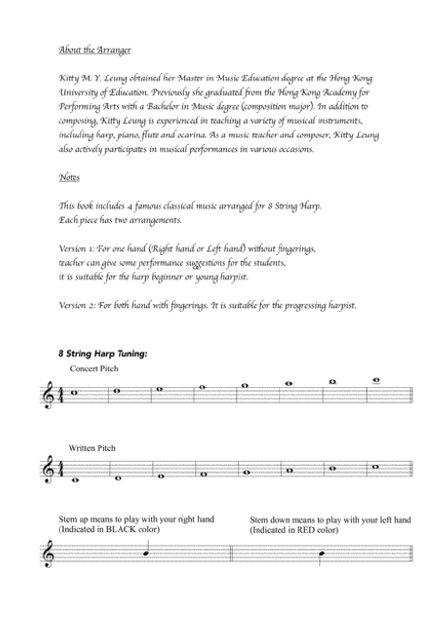 Classical Themes (Vol. 1) - 8 String Harp Harp scores gallery preview page 2
