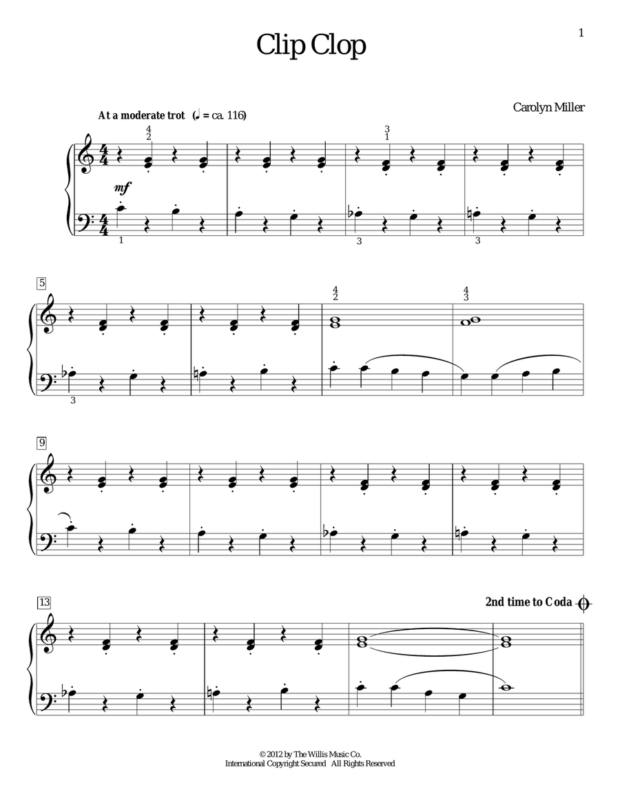 Clip Clop Clip Clop Piano Method scores gallery preview page 1
