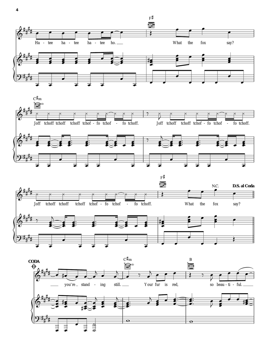 The Fox (What Does The Fox Say?) Acoustic Guitar scores gallery preview page 4