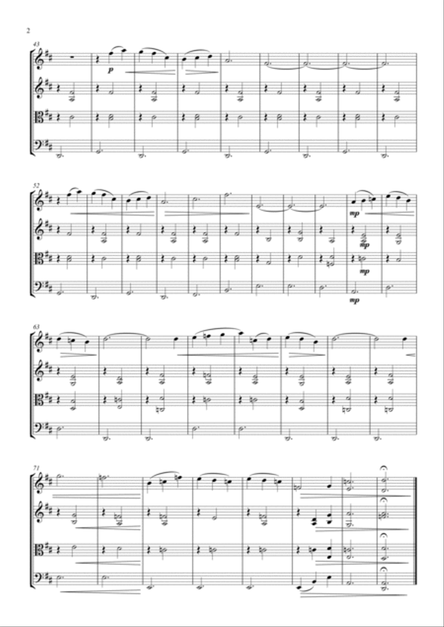 Gymnopedie no. 1 for String Quartet String Quartet scores gallery preview page 2