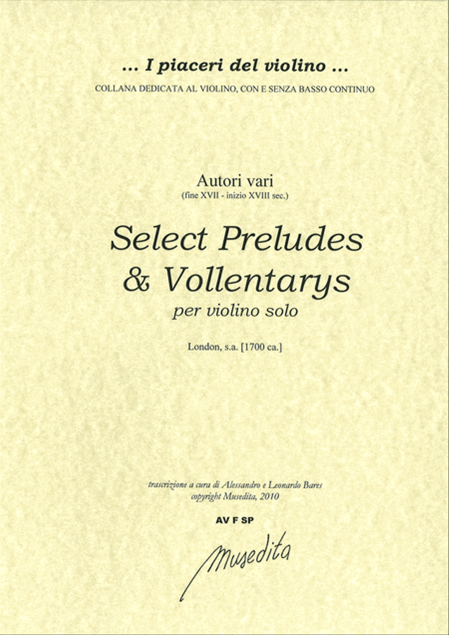 Select Preludes and Volentarys (London, s.a.) Violin Solo scores gallery preview page 1
