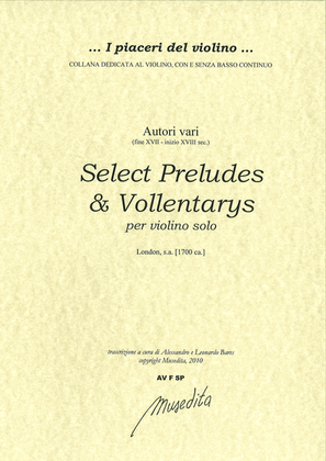 Book cover for Select Preludes and Volentarys (London, s.a.)