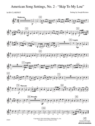 American Song Settings, No. 2: 1st B-flat Clarinet