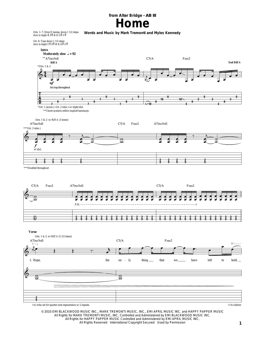 Home Acoustic Guitar scores gallery preview page 1