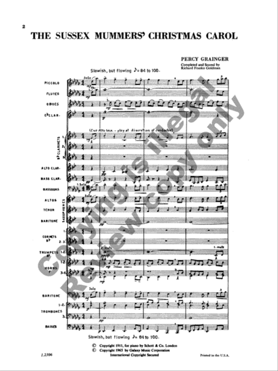 Sussex Mummers' Christmas Carol (Symphonic Set) Concert Band scores gallery preview page 3