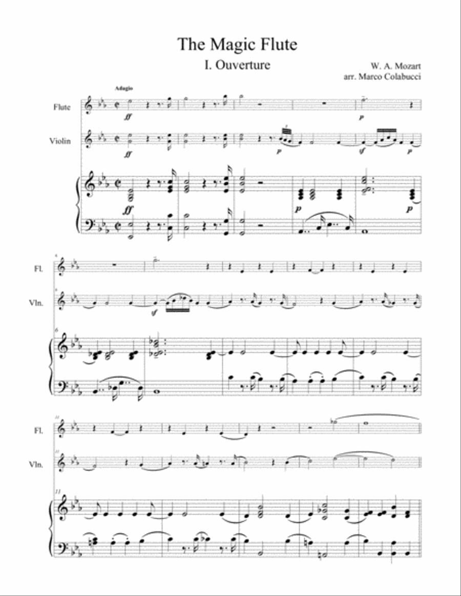 Mozart The Magic Flute Suite Small Ensemble scores gallery preview page 3
