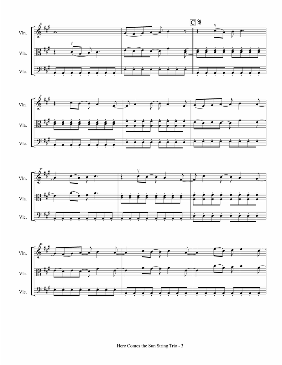 Here Comes The Sun String Trio scores gallery preview page 4