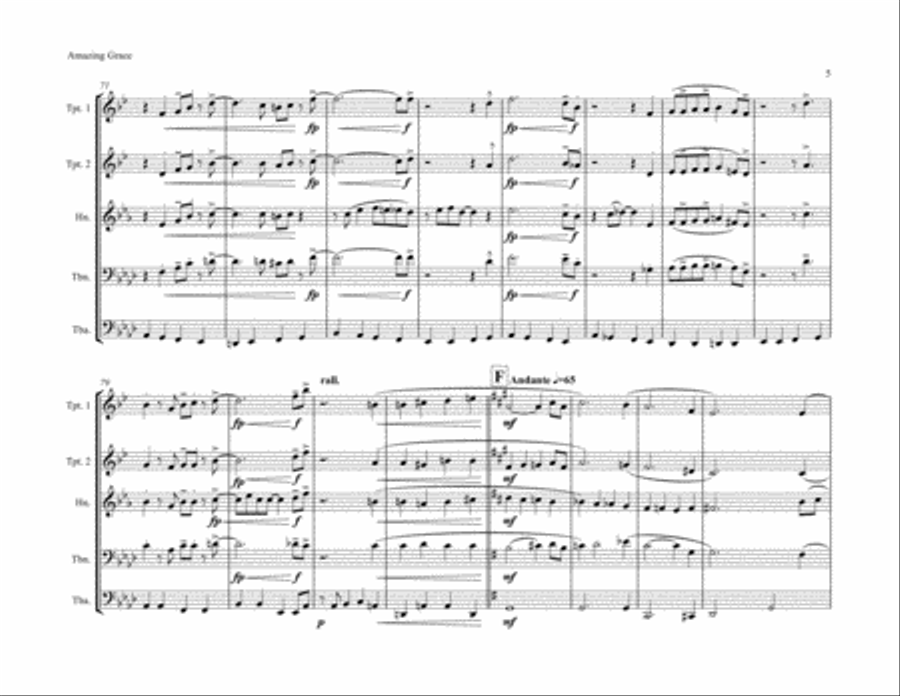 Amazing Grace Amazing Grace Brass Ensemble scores gallery preview page 5