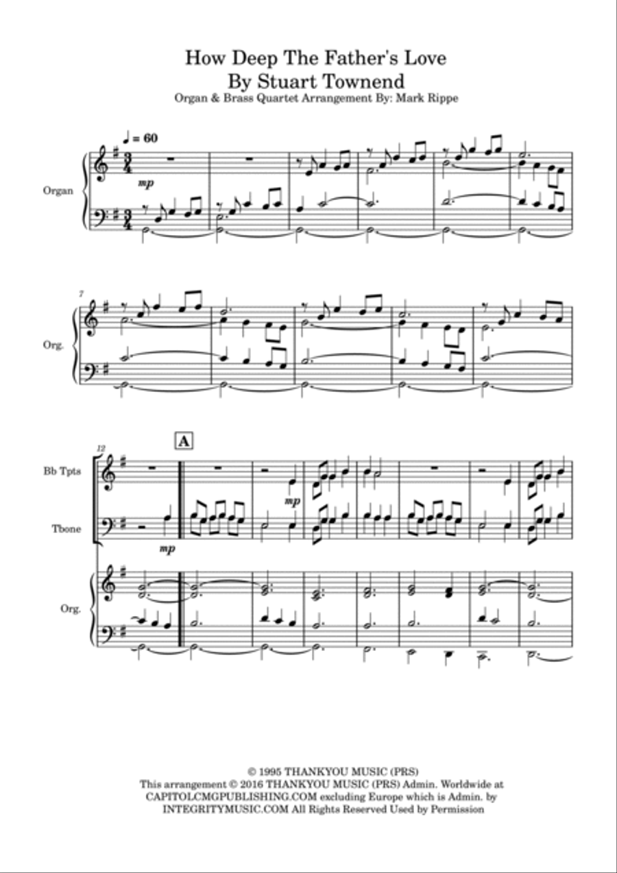 How Deep The Father's Love For Us Small Ensemble scores gallery preview page 3