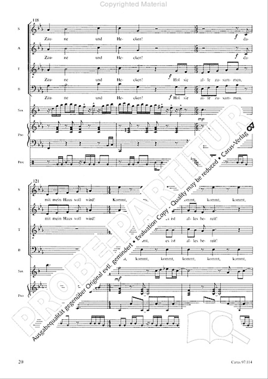 Kommt, es ist alles bereit 4-Part scores gallery preview page 21
