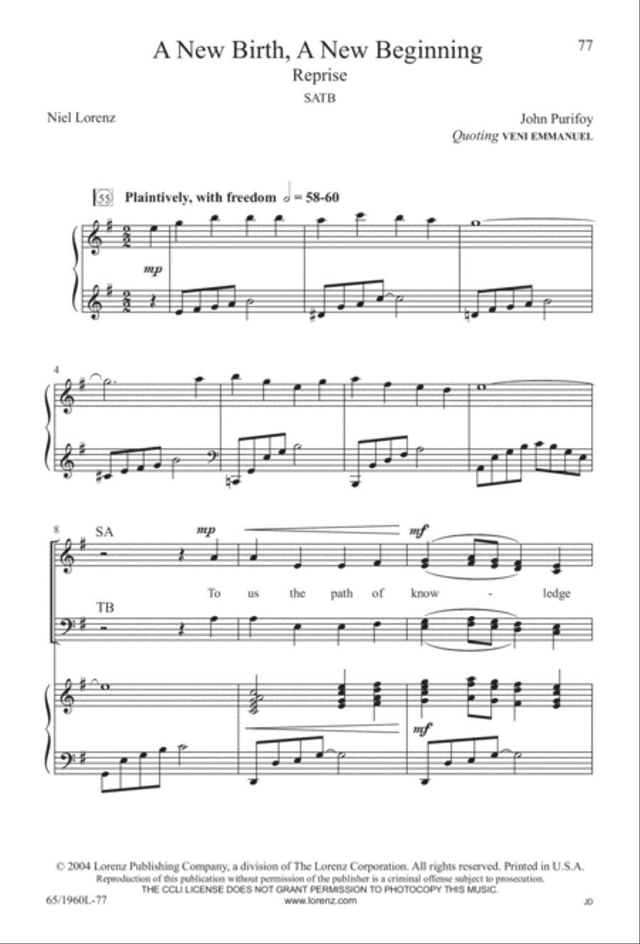 A New Birth...A New Beginning 4-Part scores gallery preview page 78