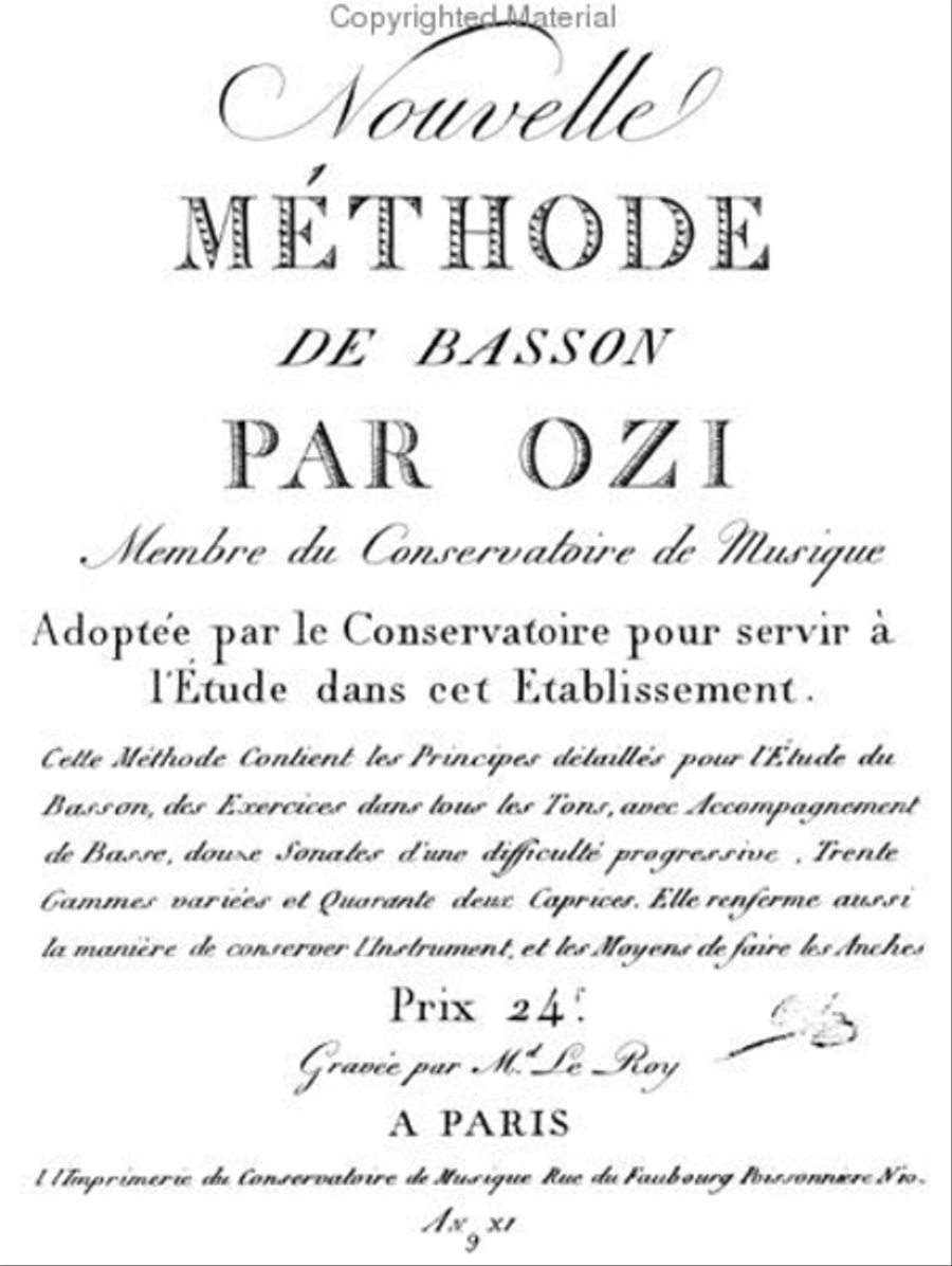 Methods & Treatises Bassoon - Volume 1 - France 1800-1860