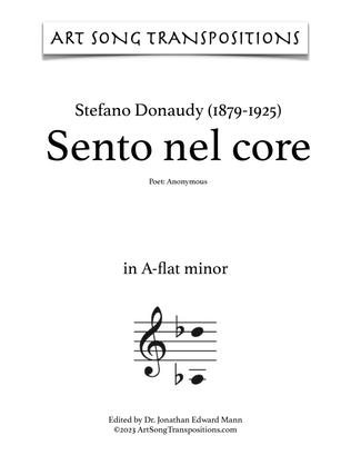 DONAUDY: Sento nel core (transposed to A-flat minor)