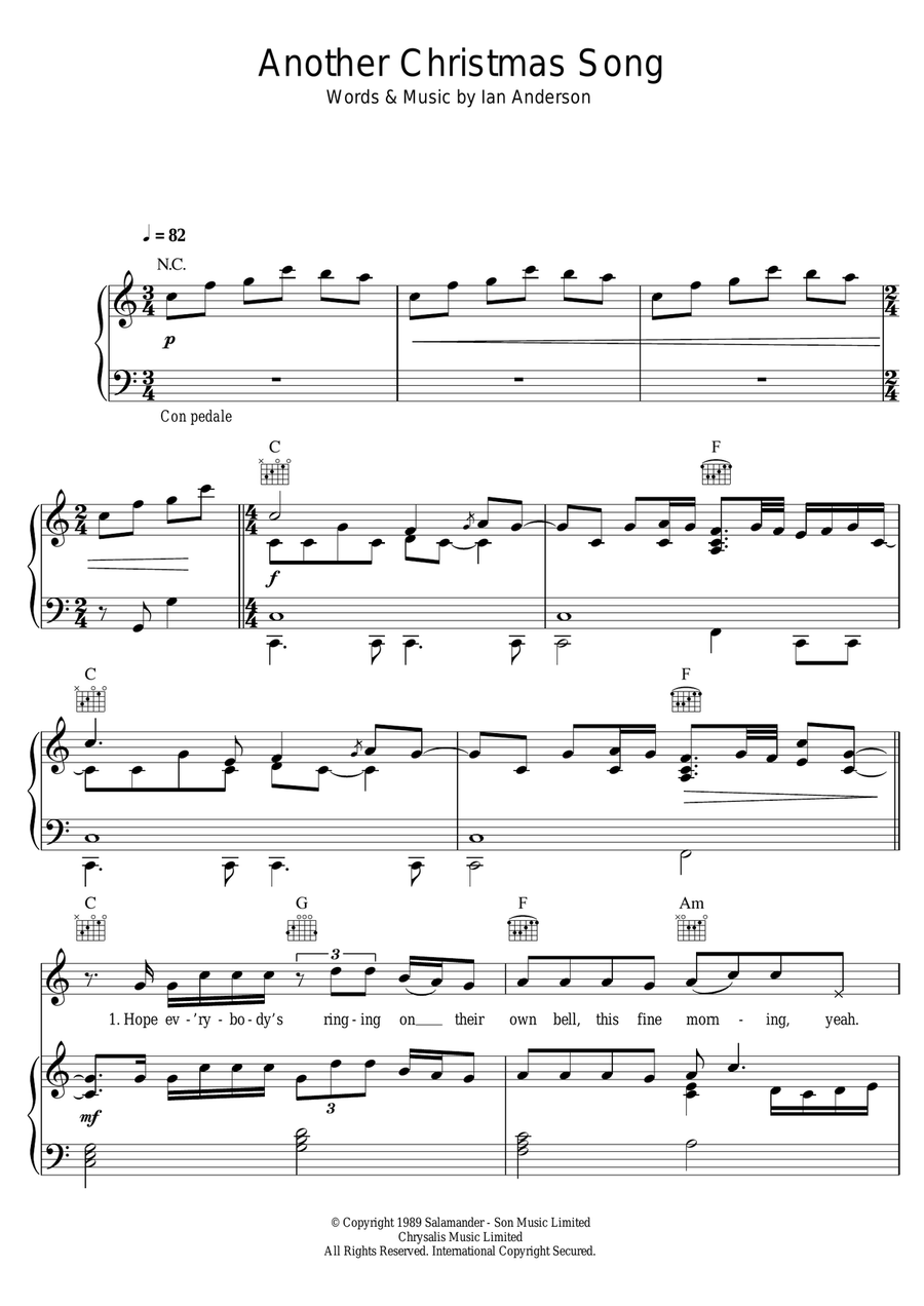 Another Christmas Song Piano, Vocal scores gallery preview page 1