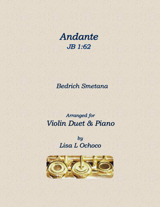 Book cover for Andante JB 1:62 for Violin Duet and Piano
