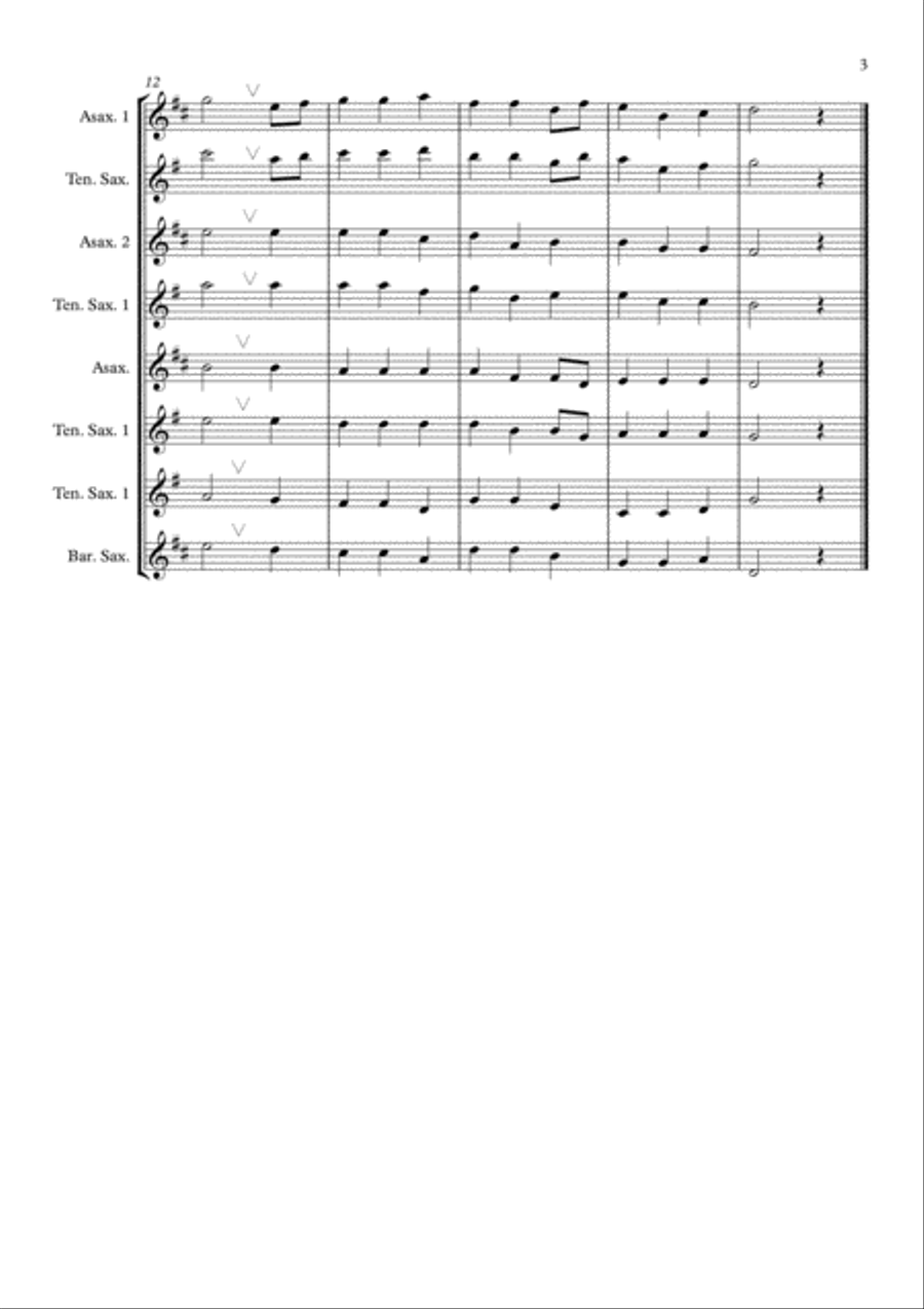 Away in The Manger for Saxophonquartet Woodwind Quartet scores gallery preview page 3