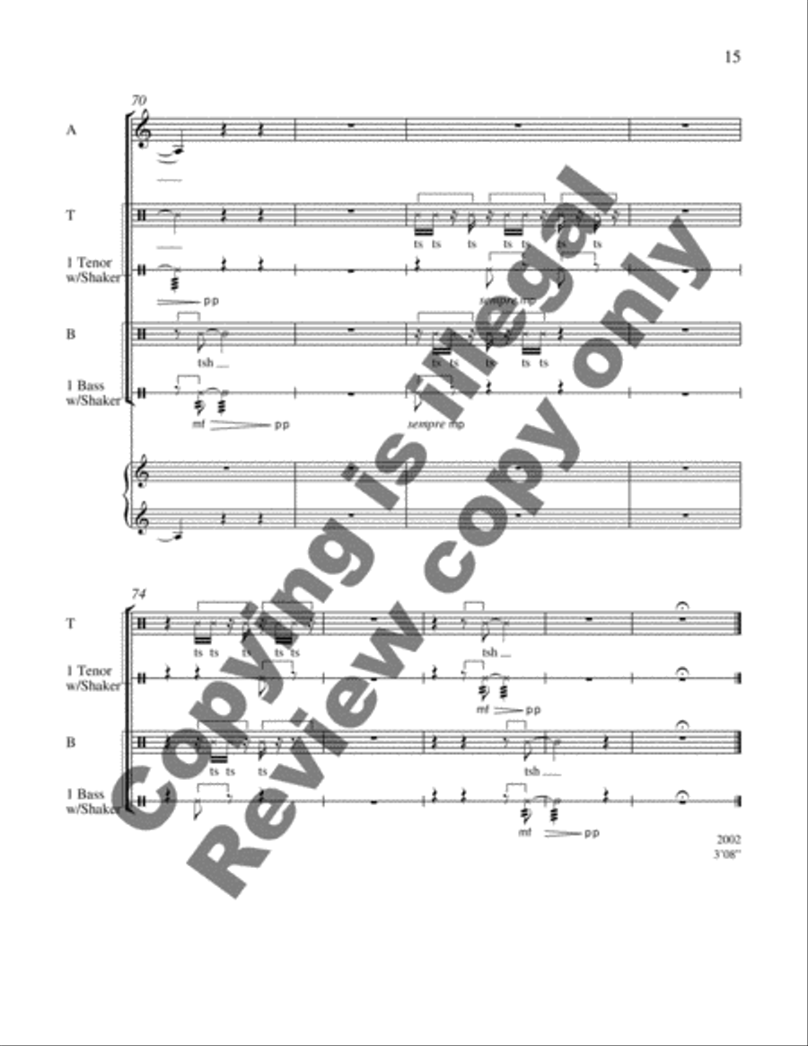 Infinity to Dwell: 2. Cicada Song 4-Part scores gallery preview page 12