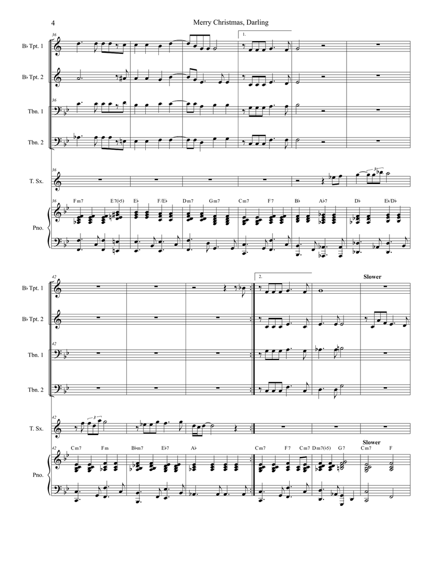 Merry Christmas, Darling Brass Ensemble scores gallery preview page 4