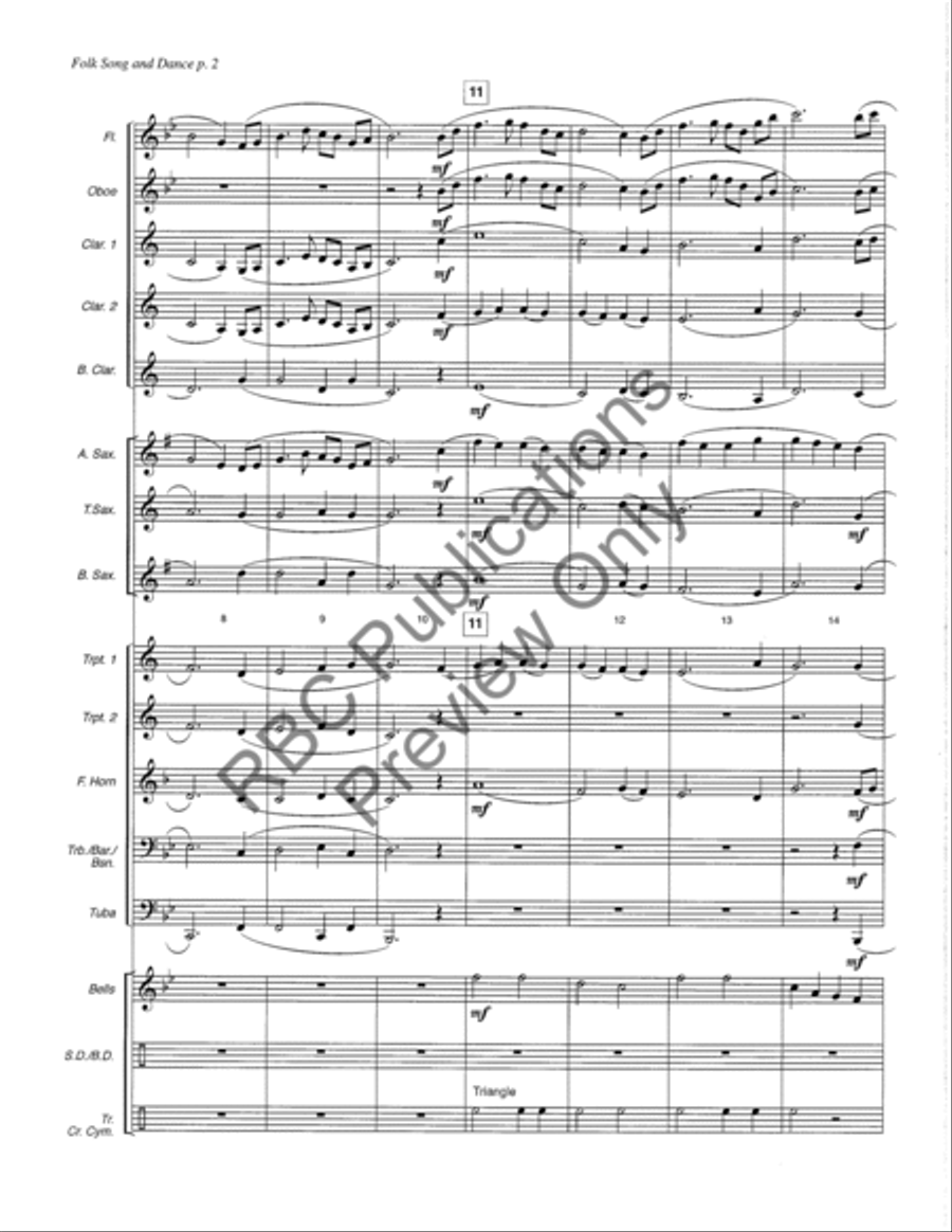 Folk Song And Dance (Score) Concert Band scores gallery preview page 5