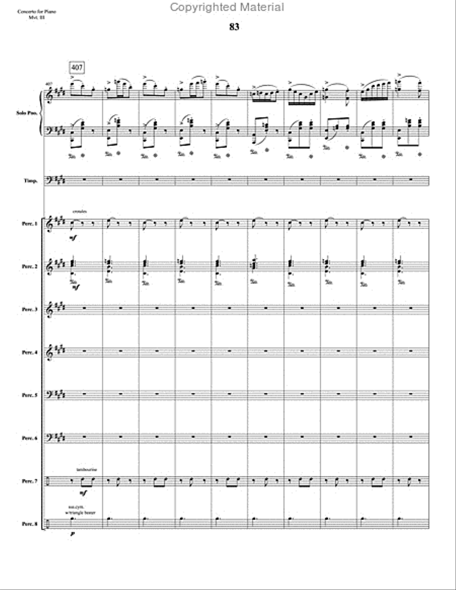 Concerto for Piano and Percussion Orchestra Percussion Ensemble scores gallery preview page 105