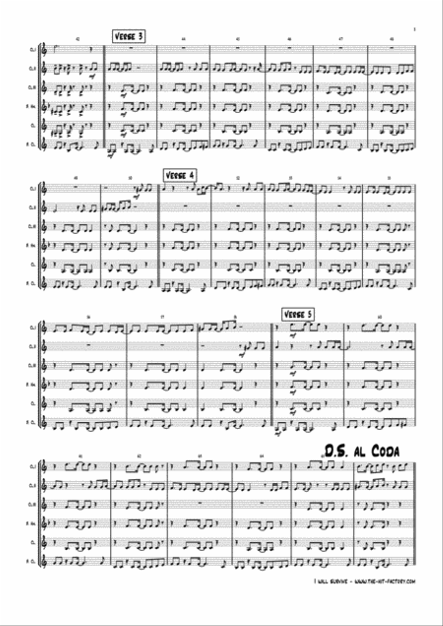 I Will Survive Woodwind Ensemble scores gallery preview page 4