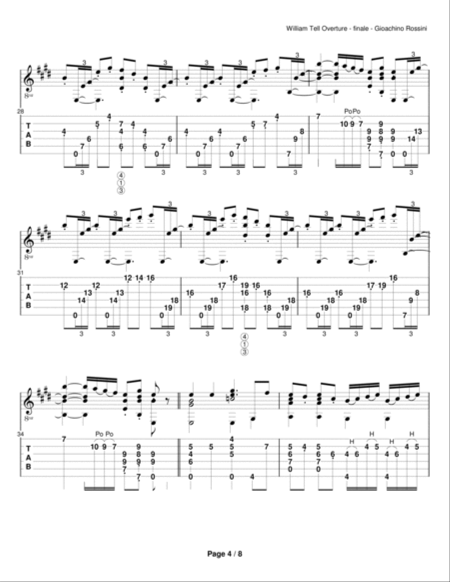 William Tell Overture Acoustic Guitar scores gallery preview page 4
