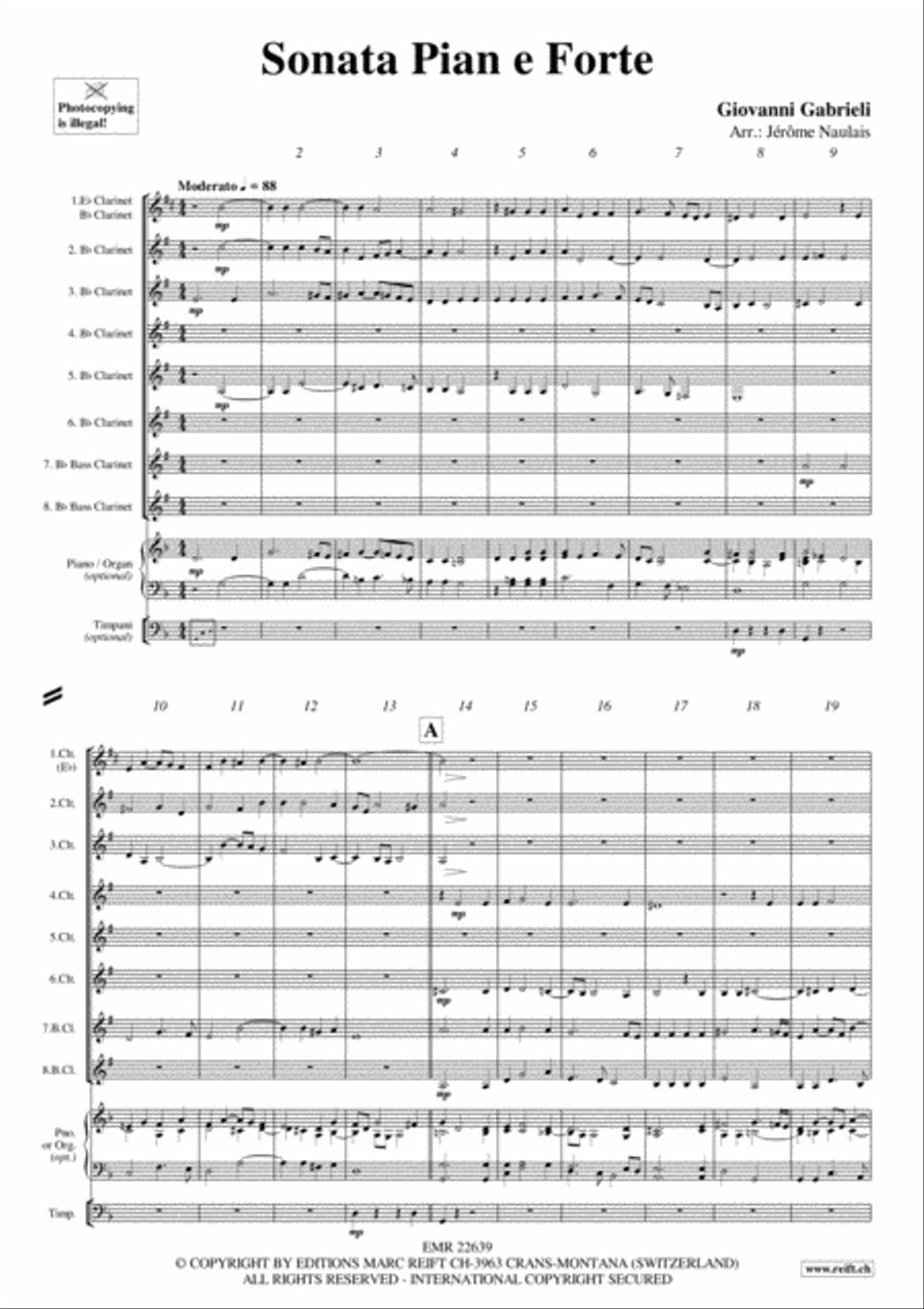 Sonata Pian e Forte Clarinet scores gallery preview page 3