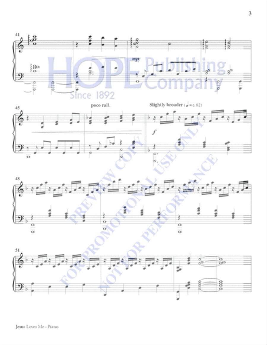 Jesus Loves Me Piano scores gallery preview page 11