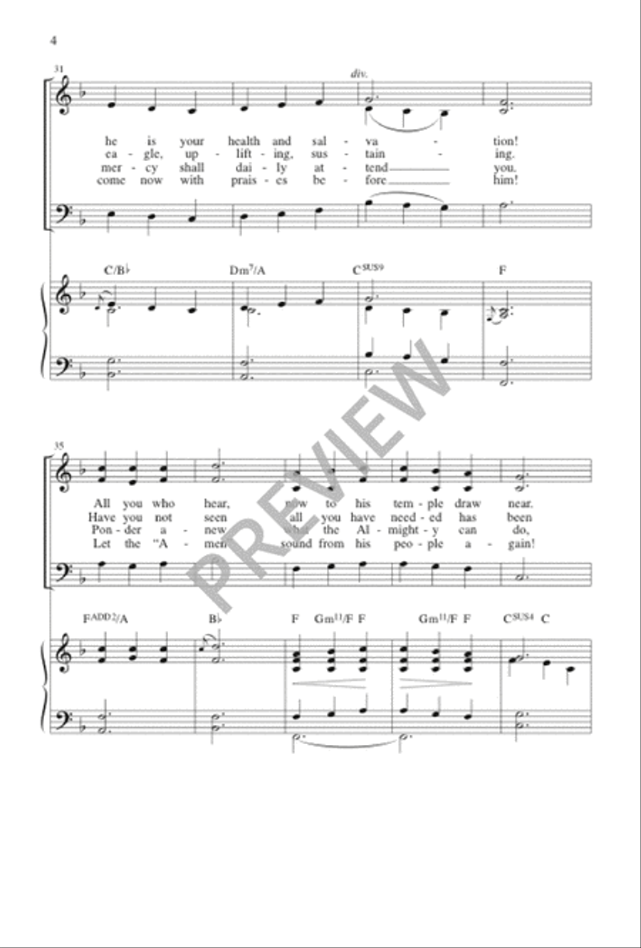 Praise to the Lord, the Almighty 3-Part scores gallery preview page 5